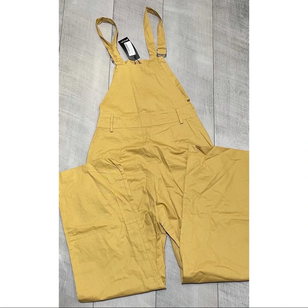 Nasty Gal Mustard Yellow Wide-Leg Overalls - Picture 6 of 11